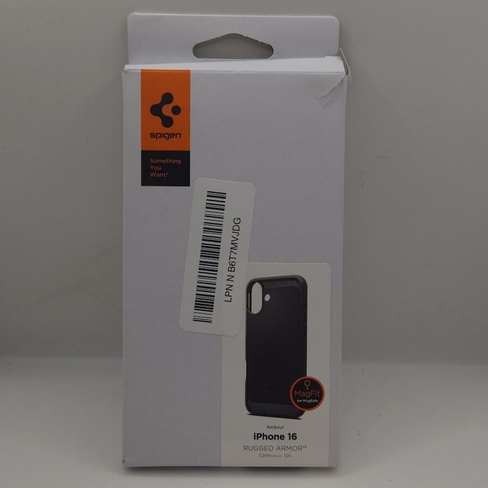 For iPhone 16 Spigen Rugged Armor MagFit Phone Case